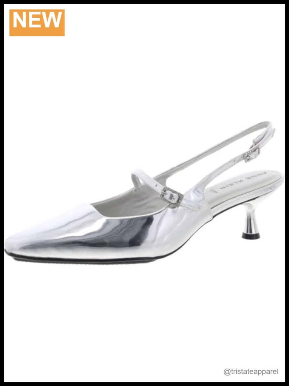 Slingback Flared Heels Pointed Toe Buckle Closure